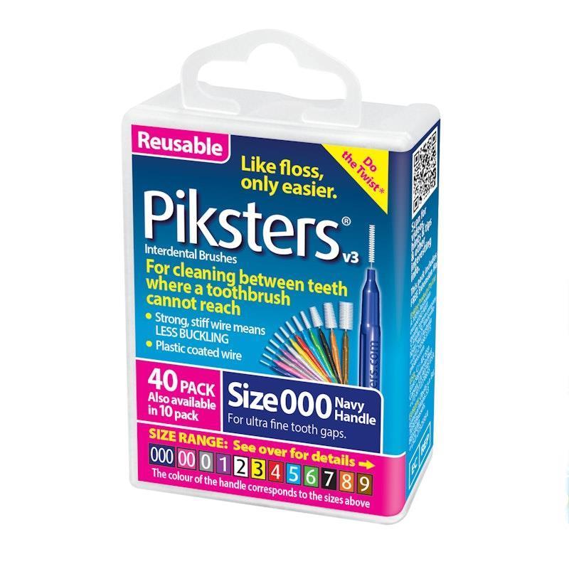 Piksters Interdental Brushes Navy Size 000 40Pack