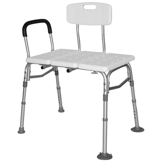 Equipmed Bath Transfer Bench Chair - 125kg Max Capacity (White)