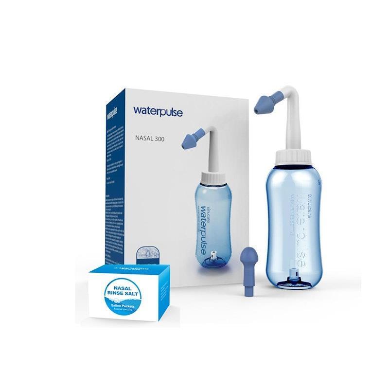 Waterpulse Sinus Rinse Neti Pot Kit with 30 Washing Salt Pack Bundle