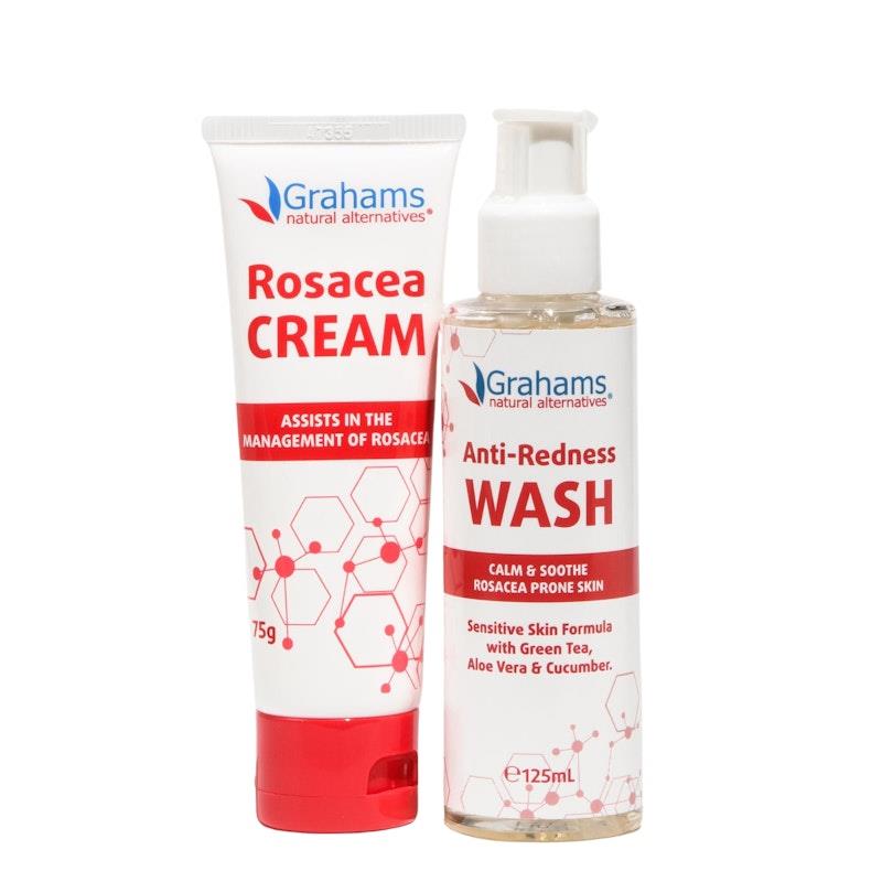 Grahams Natural Redness Relief Pack - Rosacea Cream & Anti-Redness Wash