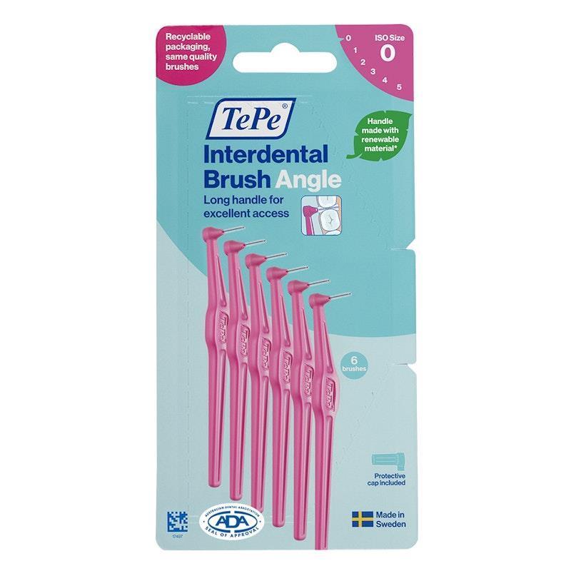 TePe® Interdental Brushes - Angle™ Pink-Size 0
