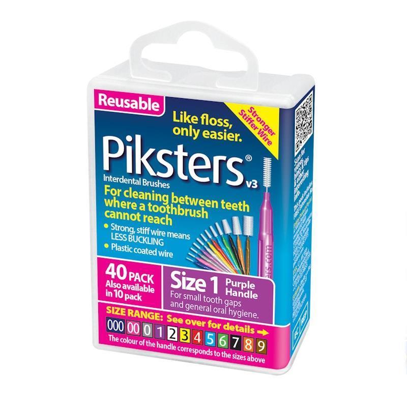 Piksters Interdental Brushes Purple Size 1 40pk