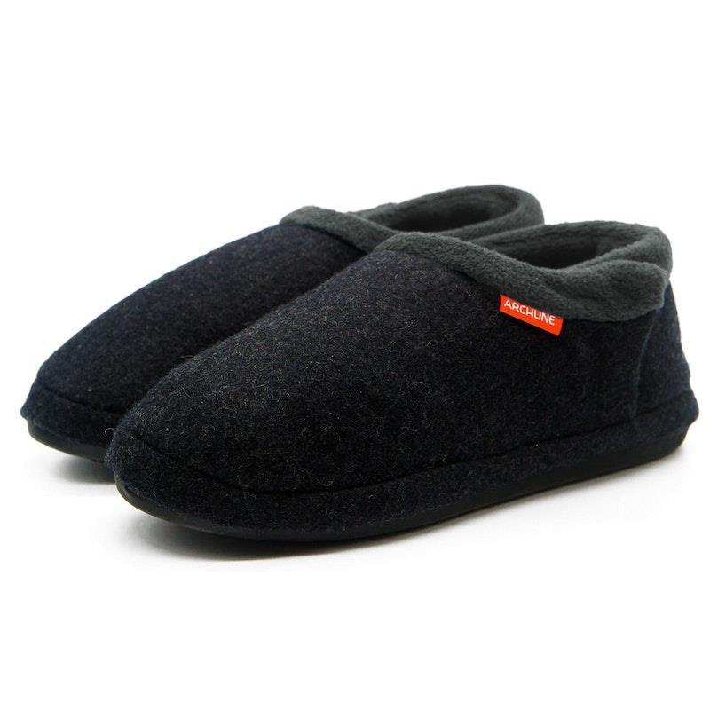 Archline Slippers Closed Back Arch Support Comfort Charcoal Marl Size 40