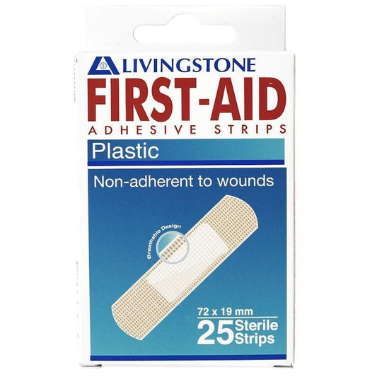 Livingstone Superior Adhesive Recyclable Plastic Strips - 72 x 19mm, 25 Pieces/Box