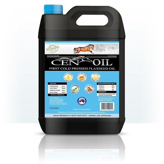 CEN Cold Pressed Flaxseed Oil for Horses 4.5L - Premium Omega 3 Source