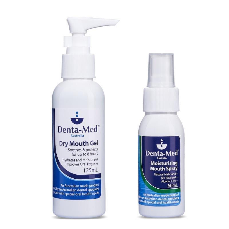 Denta-Med Dry Mouth Gel 125mL Pump Bottle & Moisturising Mouth Spray 60mL Bundle