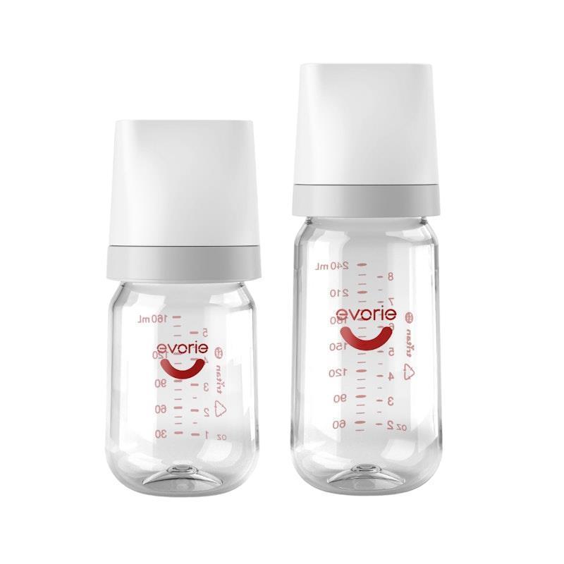 Evorie Tritan Wide-neck Baby Milk Feeding Bottle Starter Set - 160mL & 240mL, White