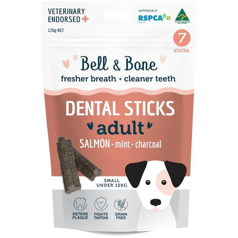 Bell & Bone Small Dental Sticks with Salmon, Mint & Charcoal