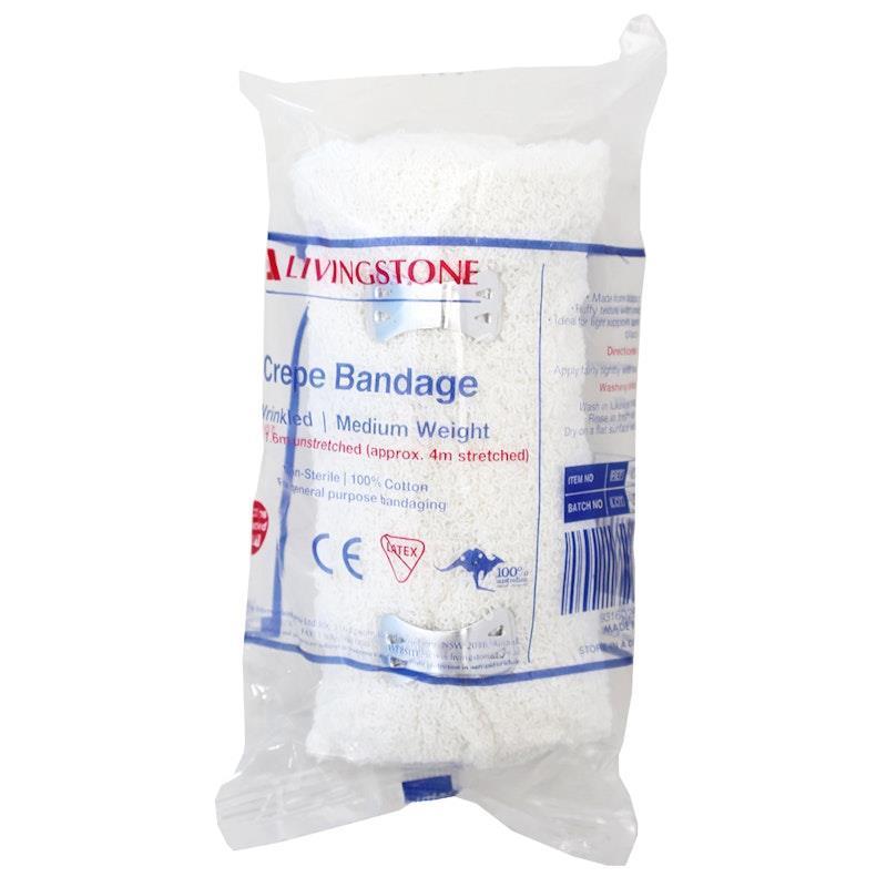 Livingstone Crepe Bandage Medium Weight 7.5cm x 4m 1 Piece