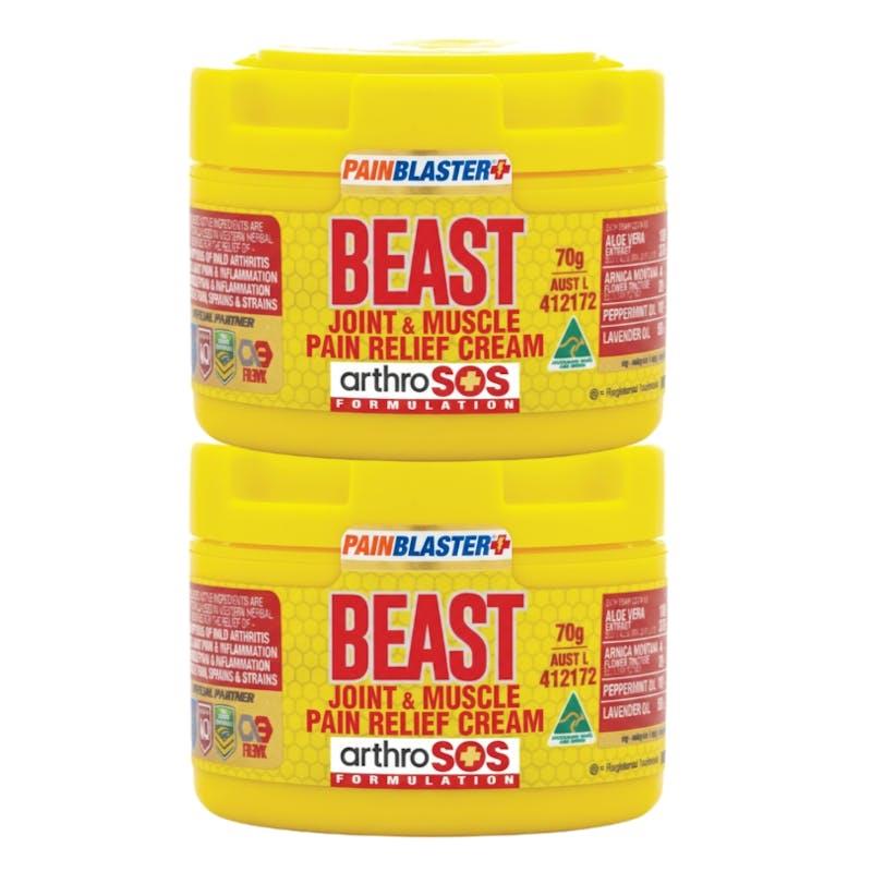 PAIN BLASTER Beast Joint & Muscle Pain Relief Cream 70g by Athelite 2Pack