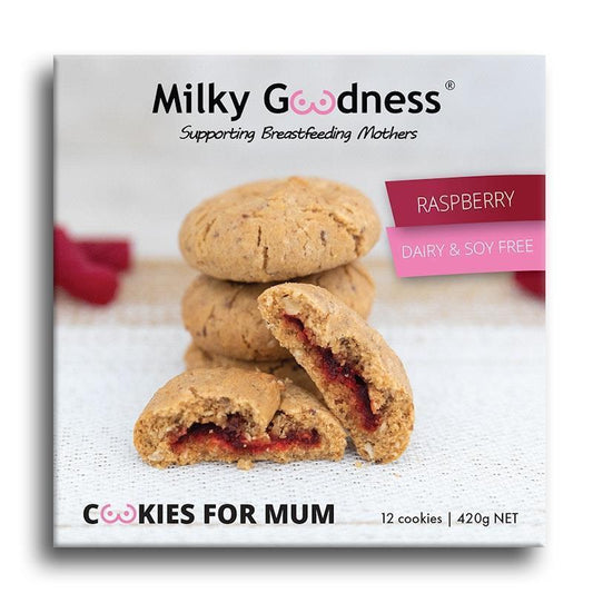 Milky Goodness Raspberry Lactation Cookies (Dairy & Soy Free) - 12 Pack