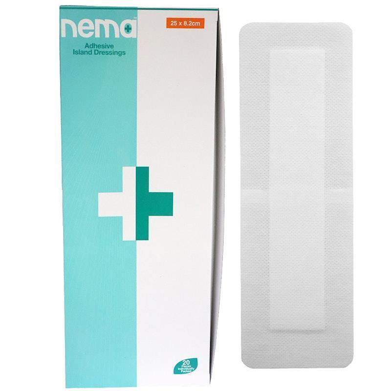 Livingstone Nema Adhesive Island Dressing Sterile Non-Adherent Pad 25 x 8.2cm 20 pieces/Box