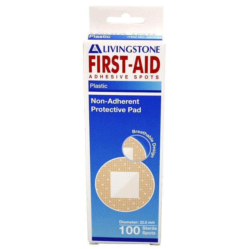 Livingstone Adhesive Round Spot Plaster with Pad - 22.5mm, 100 Pieces/Box