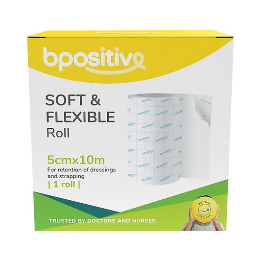 bpositive Soft & Flexible Medical Roll - 5cm x 10m (1 Pack)