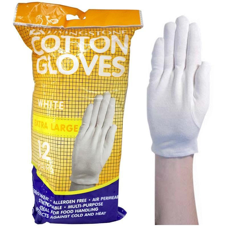 Livingstone Cotton Gloves Extra Large 12 Pairs/Bag