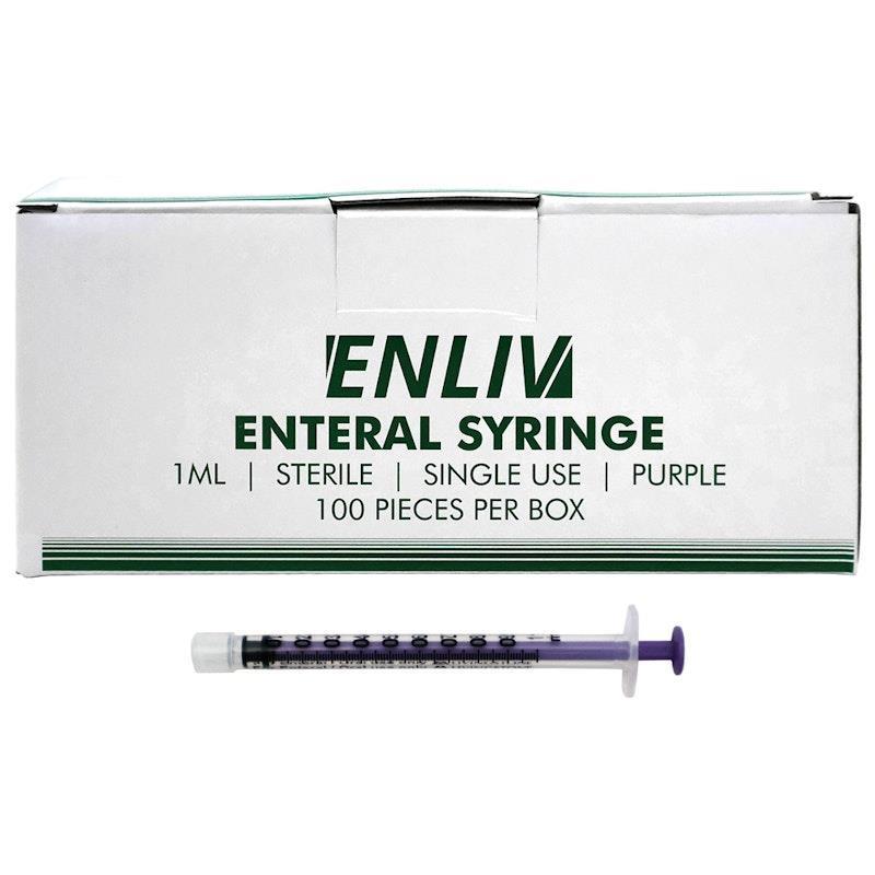 Enliv Enteral Syringe Sterile 1mL 100 Pieces/Box