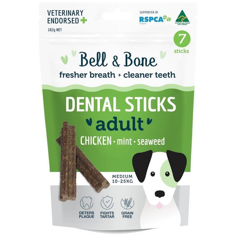 Bell & Bone Small Chicken, Mint & Seaweed Dental Sticks - 7 Sticks