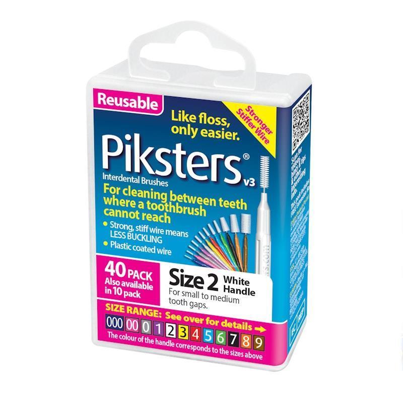 Piksters Interdental Brushes White Size 2 40pk