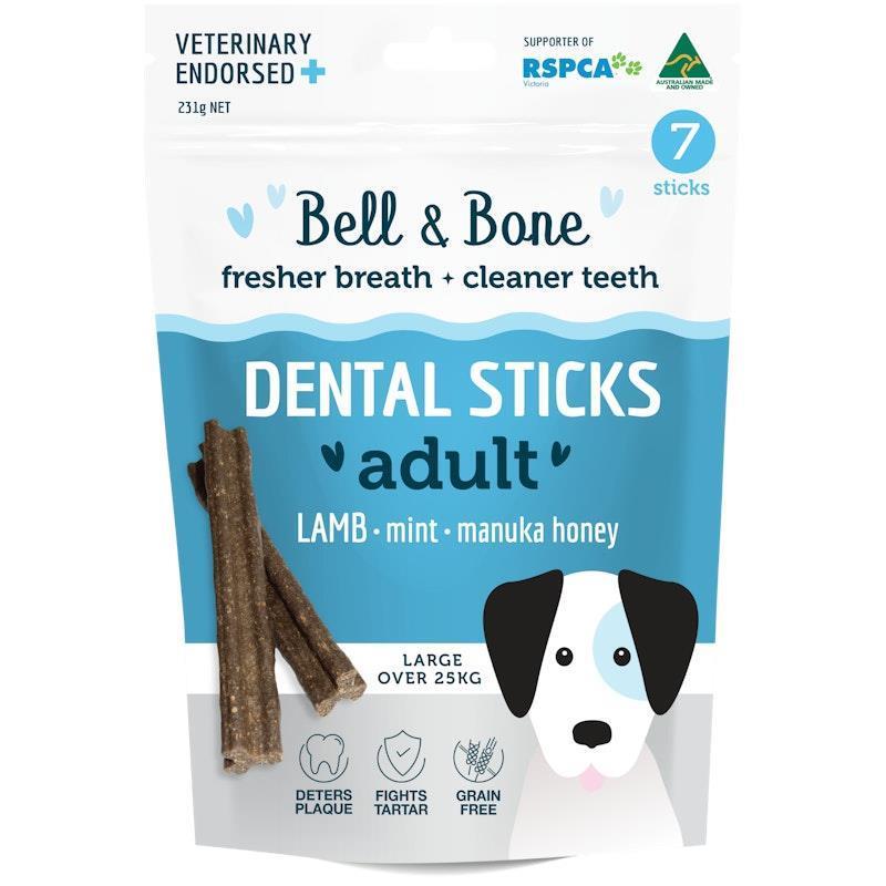 Bell & Bone Large Dental Sticks with Lamb, Mint & Manuka Honey