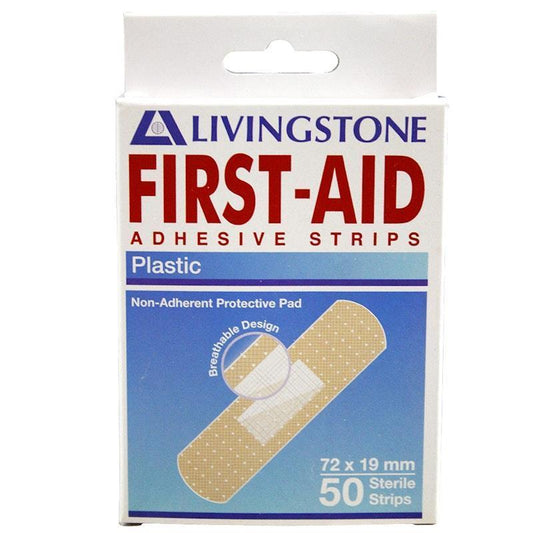 Livingstone Superior Adhesive Recyclable Plastic Strips 72 x 19mm - 50 Pieces/Box
