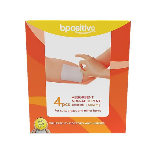 bpositive Absorbent Non-Adherent Dressing 5cm x 5cm - 2 Pack