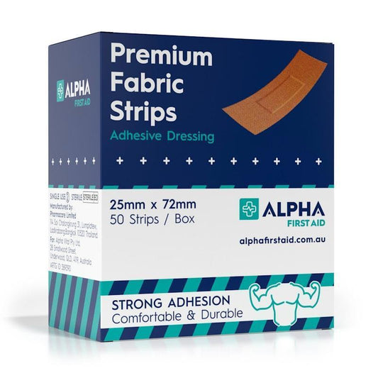 Alpha First Aid Fabric Strips - 50 Pack for Comprehensive Wound Care