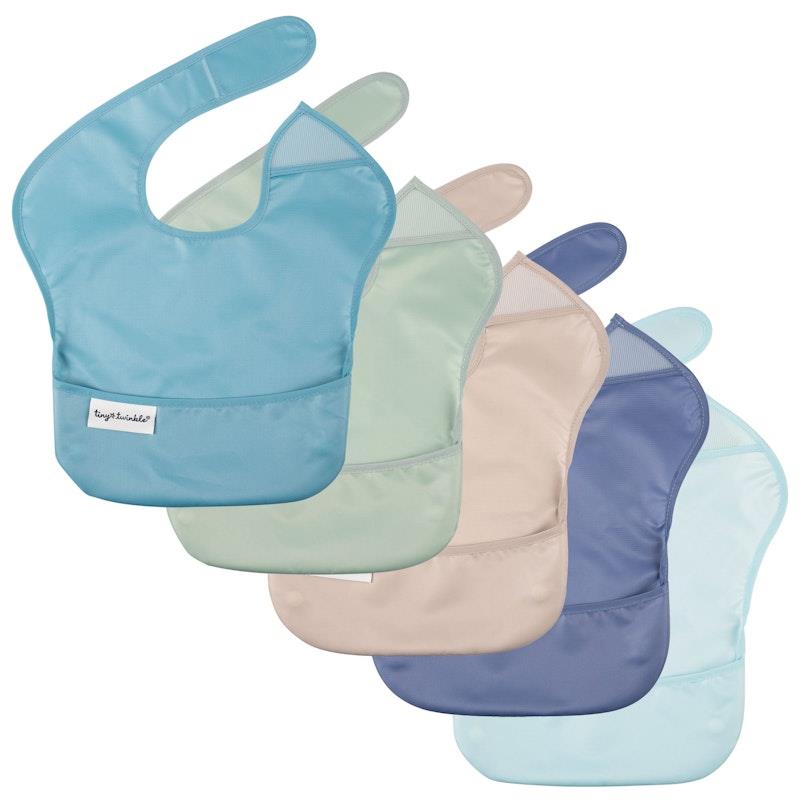 Tiny Twinkle - Mess-proof Easy Bib 5 Pack Boy Set 1