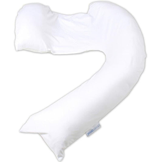 Dreamgenii Pregnancy Pillow Cotton Jersey White - Comfort for Expecting Mothers