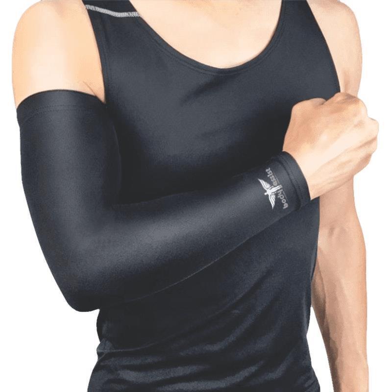 BodyAssist Compression Arm Sleeve Black LARGE (2 PACK) Bundle