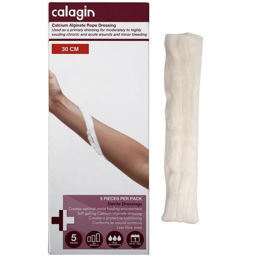 Calagin Calcium Alginate Rope Dressing - 30cm Sterile (5 Pieces/Box)