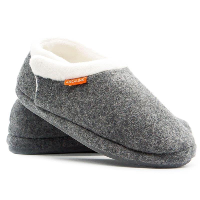 Archline Slippers Closed Back Arch Support Comfort Grey Marl Size 39