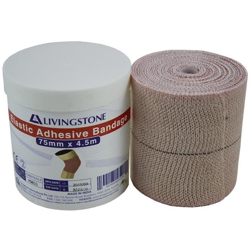 Livingstone Elastic Adhesive Bandage BP 93 7.5cm x 4.5m Pack