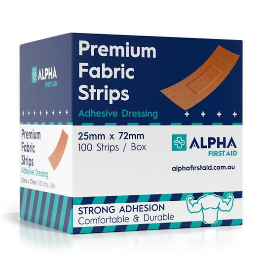Alpha First Aid Fabric Strips - 100 Pack for Extensive Wound Care