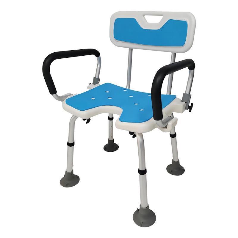 Orthonica Shower Chair - Blue with Adjustable Armrests
