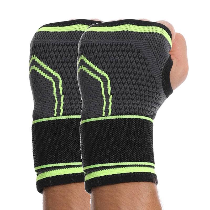 BodyAssist Contoured 4-Way Sports Elastic Wrist Support with Strap x 2 Bundle Small