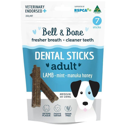 Bell & Bone Medium Dental Sticks with Lamb, Mint & Manuka Honey