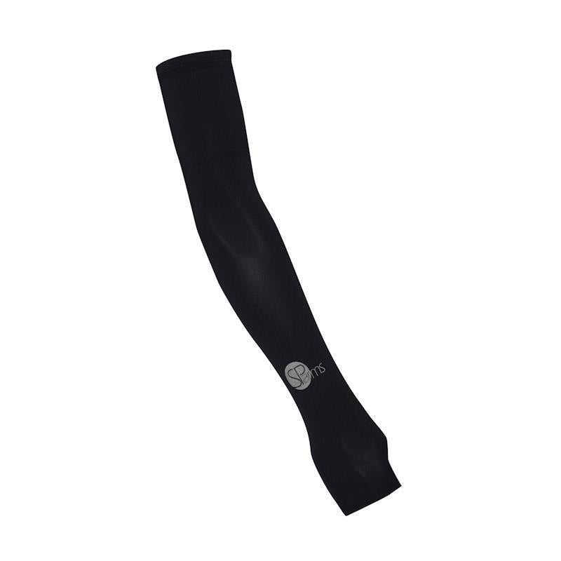SParms UPF50+ Sun Protection Arm Sleeves with Thumbhole (Black) - Extra Large