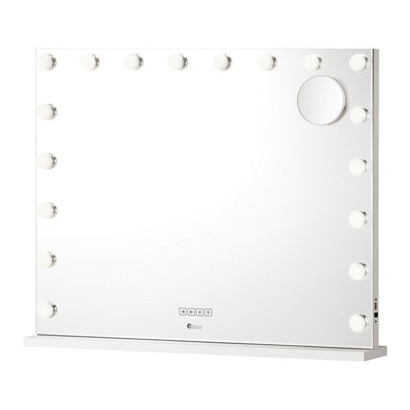 Oikiture Bluetooth Hollywood Makeup Mirror 18 LED Light Vanity Mirrors White