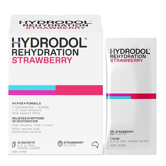 Hydrodol Rehydration Strawberry - 10 Sachets for Optimal Hydration
