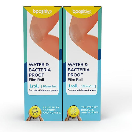 bpositive Waterproof & Bacteria-Proof Film Roll 10cm x 1m - 2 Pack