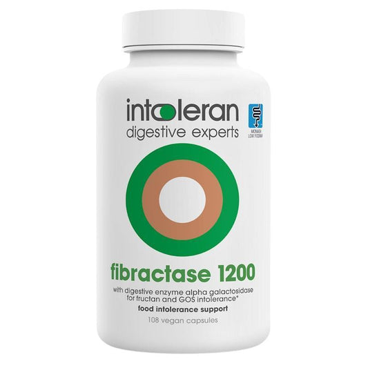 Intoleran Fibractase 1200 - 108 Capsules for Fructan and Galactan Intolerance Relief