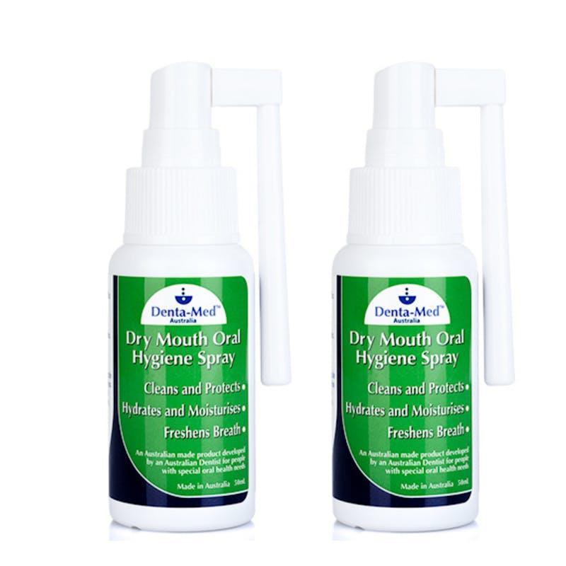 Denta-Med Dry Mouth Oral Hygiene Spray with extended 360 nozzle 50ml x 2