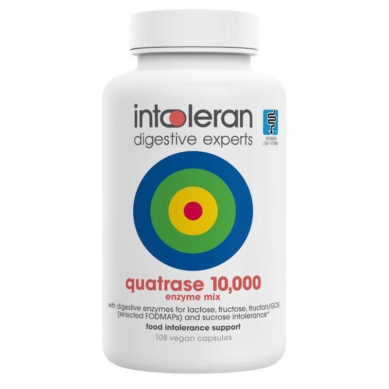 Intoleran Quatrase 10,000 - 108 Capsules for Comprehensive Food Intolerance Support