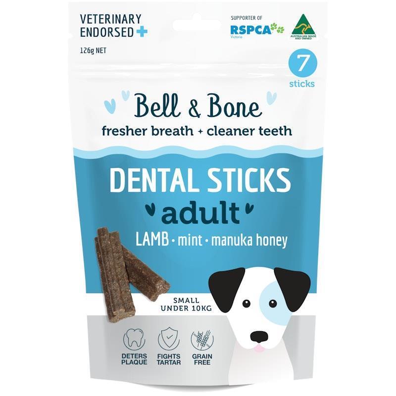 Bell & Bone Lamb, Mint and Manuka Honey Dental Sticks Small - Natural Dental Care for Dogs