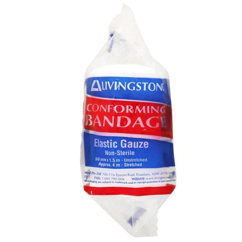 Livingstone Conforming Bandage with Clips 50mm x 4m 12 Pieces/Pack