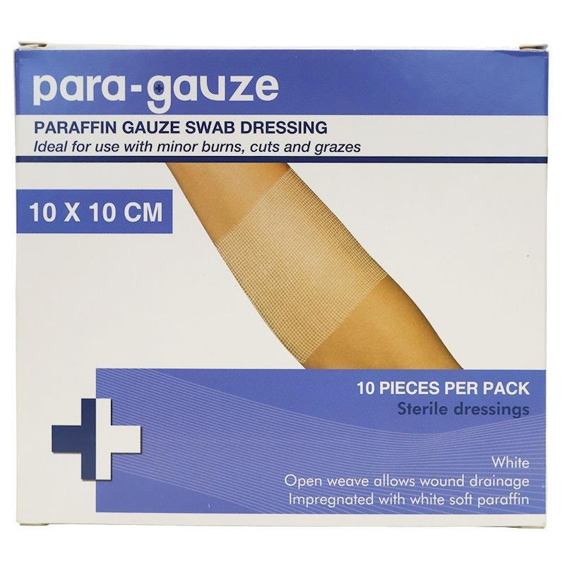 Livingstone Sterile Paraffin Gauze Swab Dressings - 10 x 10cm (10 Pieces/Box)
