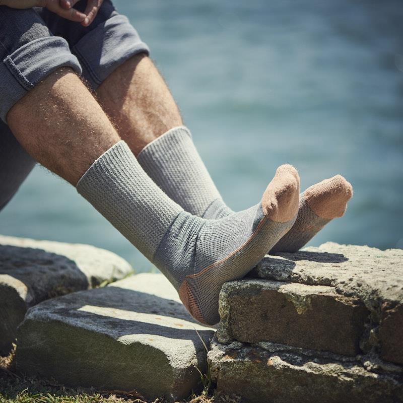 Glucology Copper-Based Loose Top Classic Socks - 2 Pairs Grey Extra Large