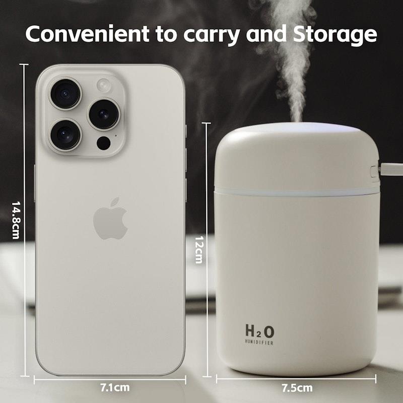 Living Today Mini LED Ultrasonic Humidifier - 300ML 1 Unit