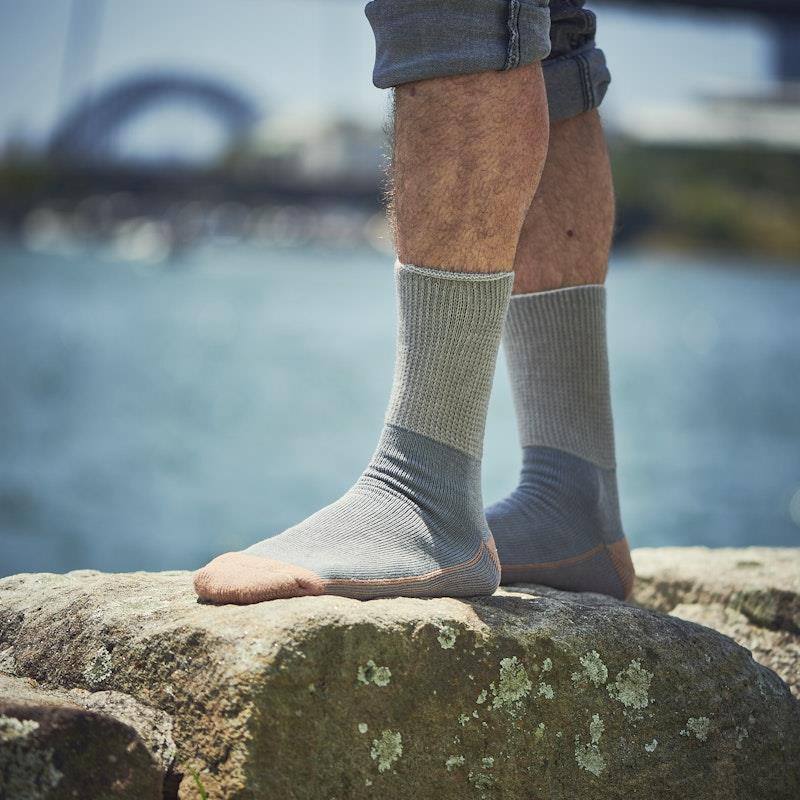 Glucology Copper-Based Loose Top Classic Socks - 2 Pairs Grey Extra Large