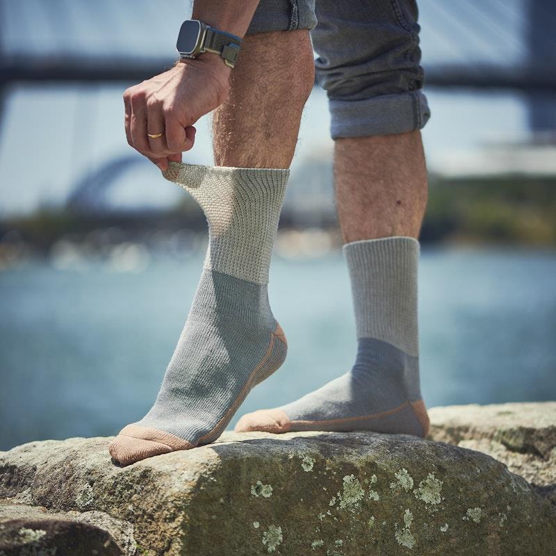 Glucology Copper-Based Loose Top Classic Socks - 2 Pairs Grey Extra Large